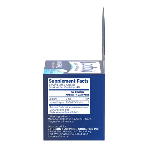 Lactaid Original Strength Lactose Intolerance Relief Caplets with ...