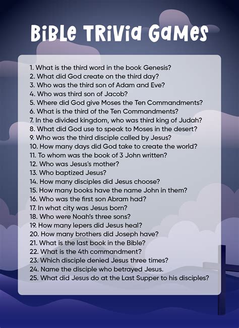 Bible Trivia Questions And Answers - 10 Free PDF Printables ...