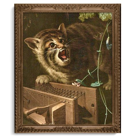 Renaissance Cat With Human Features, Weird Antique Cat Painting, High ...