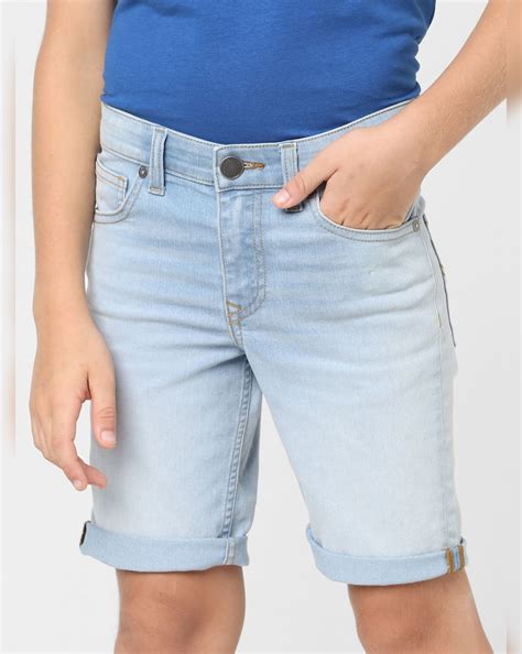 Buy Boys Blue Mid Rise Denim Shorts Online at Jack & Jones Junior ...