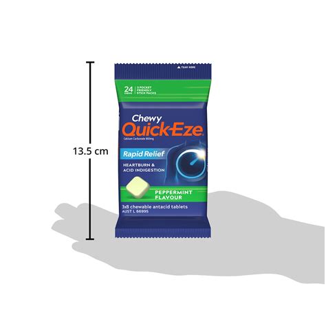 Quick-Eze Chewy Peppermint Antacid Tablets 8 Pack