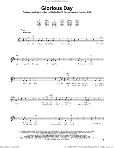 Glorious Day sheet music for guitar solo (chords) (PDF)