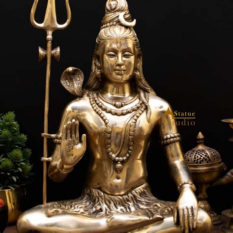 Brass Large Shiva Statue Mahadev For Home Decor 1.5 feet – StatueStudio