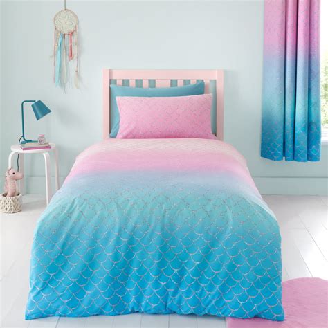 Blue Catherine Lansfield Mermaid Childrens Bedding | Terrys