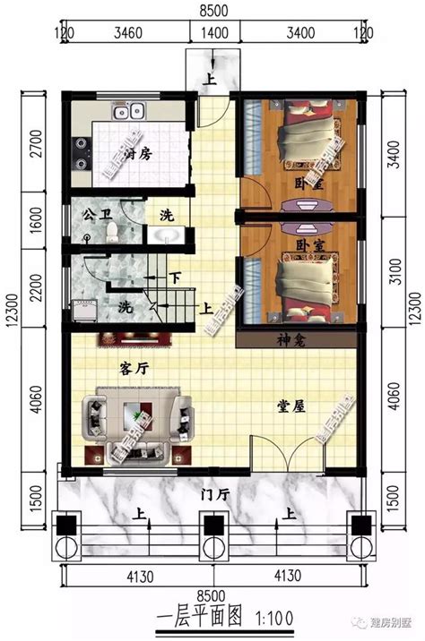 13米x12米农村二层半自建房设计图纸，带个大露台-建房圈
