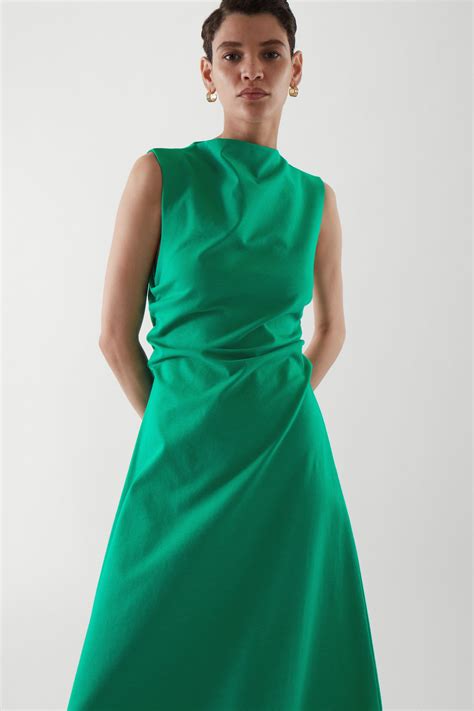 GATHERED DRESS - bright green - Dresses - COS | Gathered dress, Dress ...