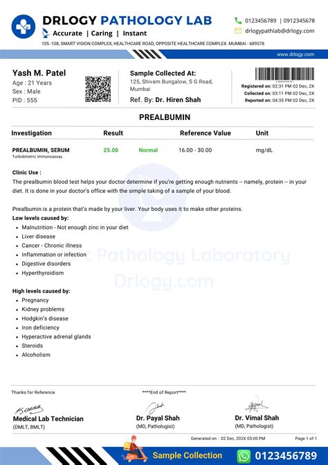 Prealbumin Blood Test: Price, Purpose, Normal Range & Result | Drlogy