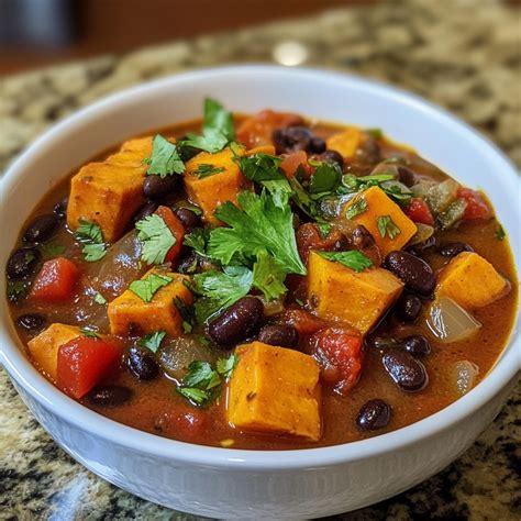 Caribbean Sweet Potato and Black Bean Stew