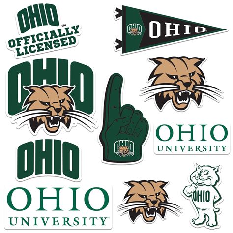 Ohio University 9ct Vinyl Large Deluxe Stickers Variety Pack - Laptop ...