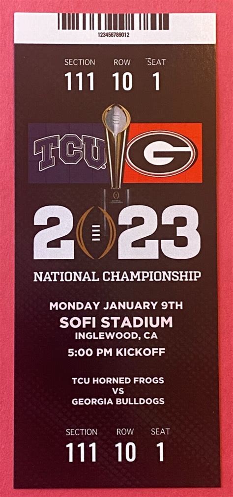 2023 National Championship Commemorative 1/9 Ticket | Ubuy India
