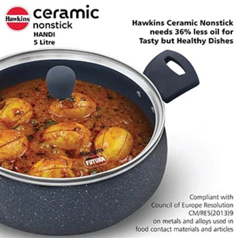 Hawkins Induction Compatible Ceramic Nonstick Handi with Glass Lid ...