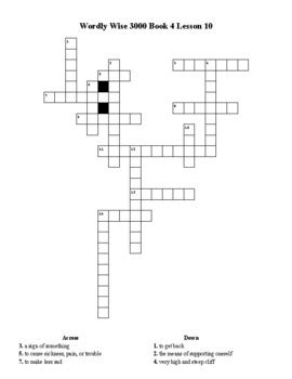 Wordly Wise 3000 Book 4 Lesson 10 Crossword Puzzle by Flair for the ...