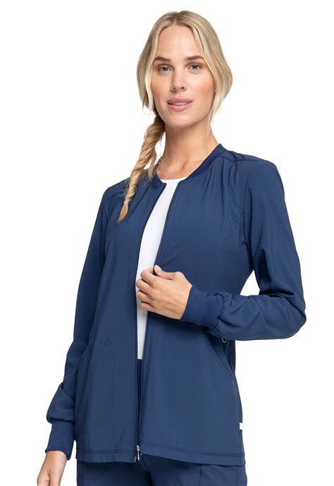 Navy Cherokee Infinity Zip Front Scrub Jacket | Medical Uniform ...