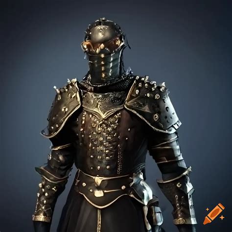 Fox themed heavy armor in black color on Craiyon