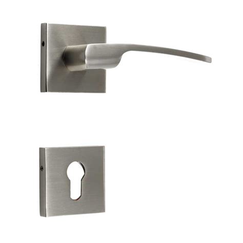 Handmade Silver Finish Mortise Handle Door Lock Set