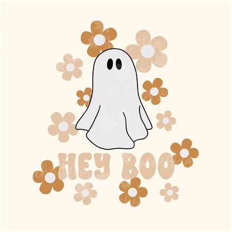 Hey Boo Ghost Png, Cute Ghost Png, Retro Ghost Png, Retro Halloween Png ...