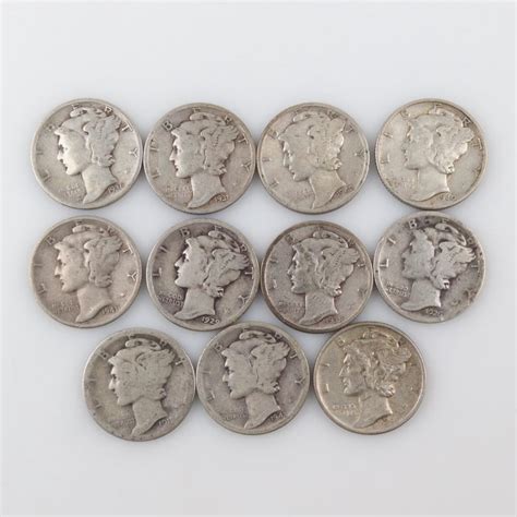 11 Mercury Silver Dimes | Property Room