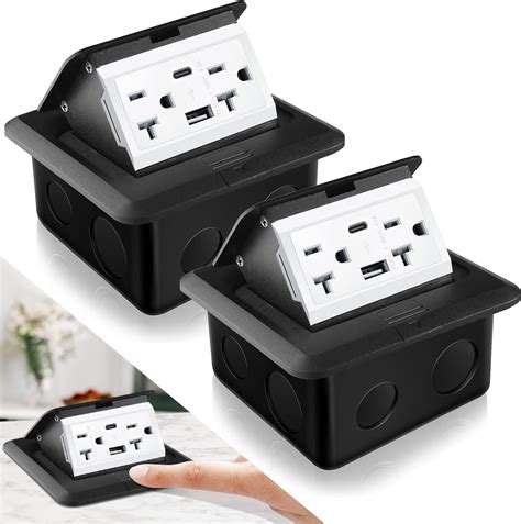 Pop-Up Floor Outlet, Electrical Box for Wood Sub-Flooring with 15 Amp ...