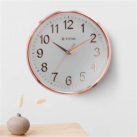 Buy Online Titan Classic White Metallic Finish Wall Clock with Silent ...