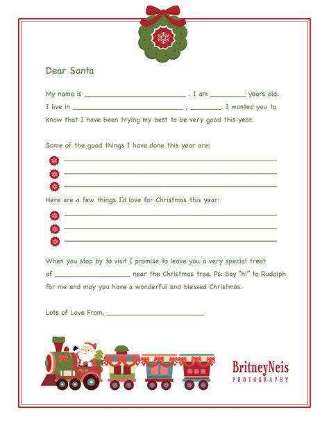 Free Printable Dear Santa Letter Templates - Printable Word Searches