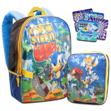 Buy Sonic The Hedgehog Backpack With Lunch Box For Kids - School Bag ...
