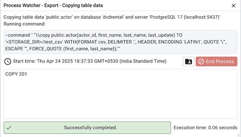 How to Export Using pgAdmin 的图像结果