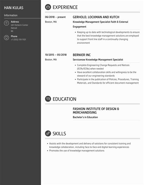 Knowledge Management Sample Resume 的图像结果