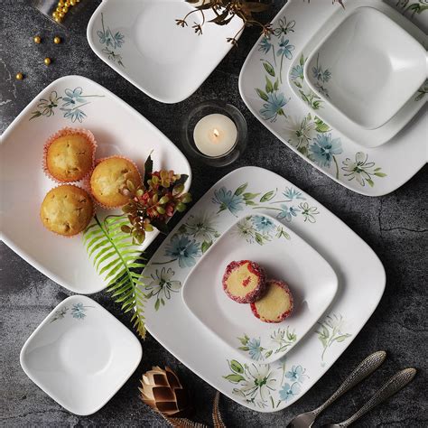 Buy Corelle Asia Square Round Collection Fairy Flora Square Round Bread ...