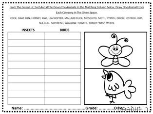 Animal Classification Word Sort Science Printable Worksheets for Grades ...