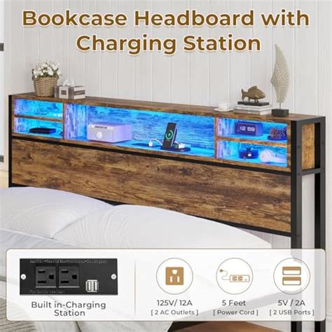 ADORNEVE King Size Bed Frame with LED Lights India | Ubuy