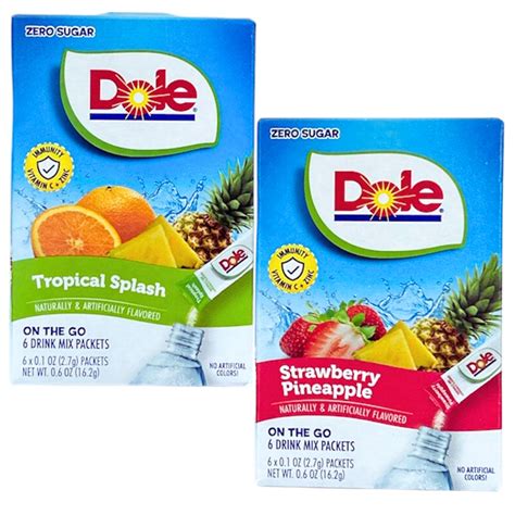 Dole Tropical Splash & Strawberry Pineapple Flavored Drink Mix Zero ...