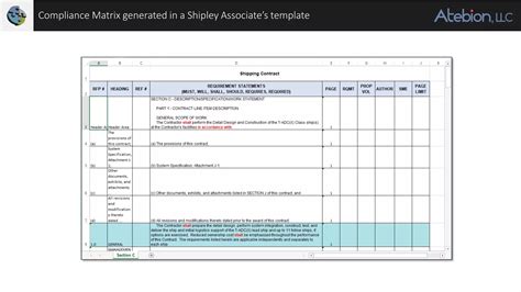 Generate a Shipley Associates Compliance Matrix | PDF