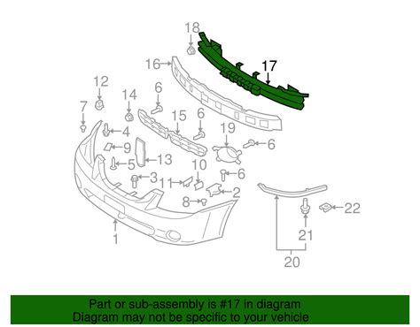 OEM NEW 2004-06 Kia Spectra Spectra5 Sedan Rail Assembly Front Bumper ...