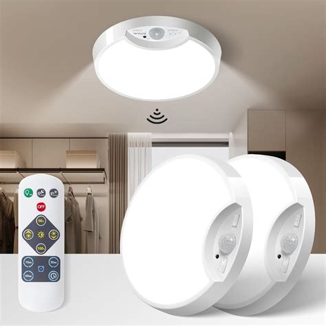 Homelist 2 Pack Rechargeable Motion Sensor Ceiling Light, Battery ...