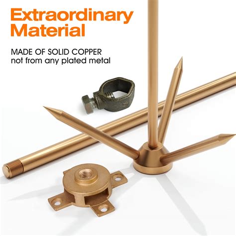 3.5FT Copper Lightning Rod Kit With 4FT Ground Rod Ethiopia