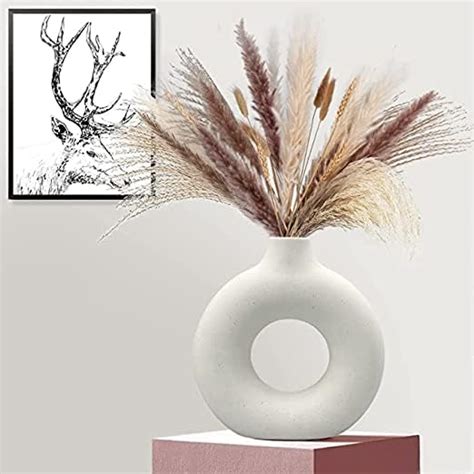 Buy Trisha Decor Ceramic Vase Black Ring Shape | Flower Vase | Ceramic ...