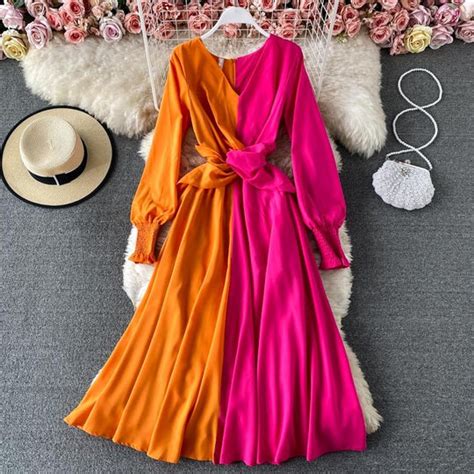 Paisley Color Block Dress – TrenBee