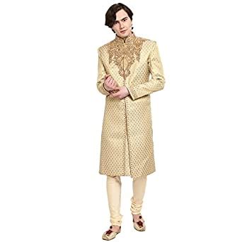 Buy VMart Men Self Design Jacquard Mandarin Collar Sherwani at Amazon.in