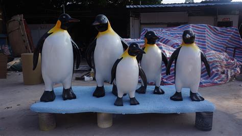 仿真企鹅摆件玻璃钢户外动物雕塑园林花园幼儿园海洋主题公园装饰_沁沁鞋屋