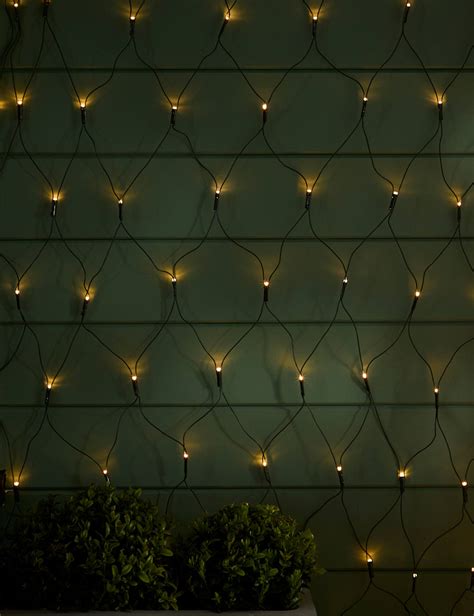 200 Warm White LED Net Outdoor Solar Lights | M&S Collection | M&S