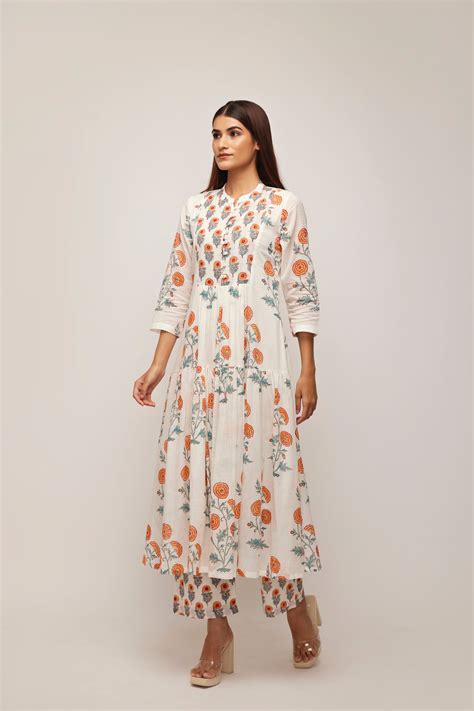Peach Peony Kurta Palazzo – Priya Keswani Label