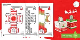 Simple 3D Christmas Ornament Paper Craft English/Spanish
