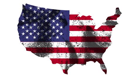 Grunge Textured USA Flag With Map on Transparent Background 48697896 PNG