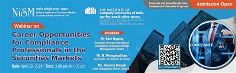 Webinar on ‘Career Opportunities for Compliance Professionals in the ...
