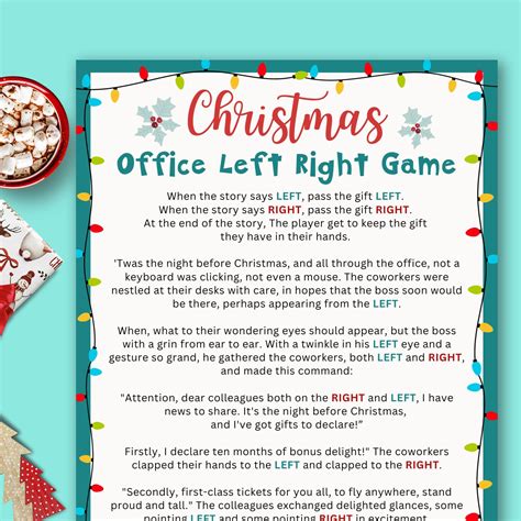 Left Right Christmas Game Funny Office Christmas Stories - Etsy | Left ...