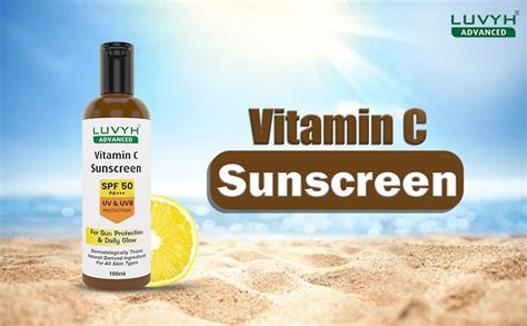 Luvyh Vitamin C Daily Glow Sunscreen SPF 50 100ml - Protects from UV ...