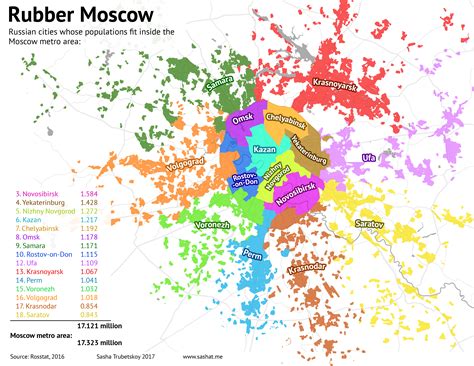 Russian cities whose population fit inside the Moscow metro area : r/MapPorn