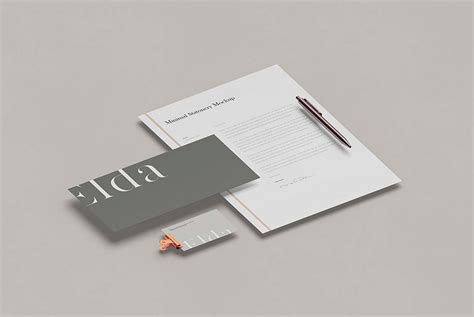 Free Basic Isometric Stationery Mockup (PSD)