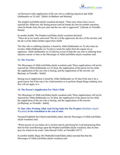 Best times to make Dua | PDF