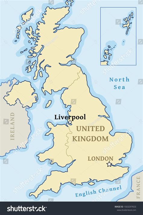 Liverpool Map Location City Marked United Stock Vector (Royalty Free ...